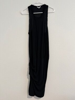 James Perse Black Sleeveless Ruched RacerBack Dress Size 3